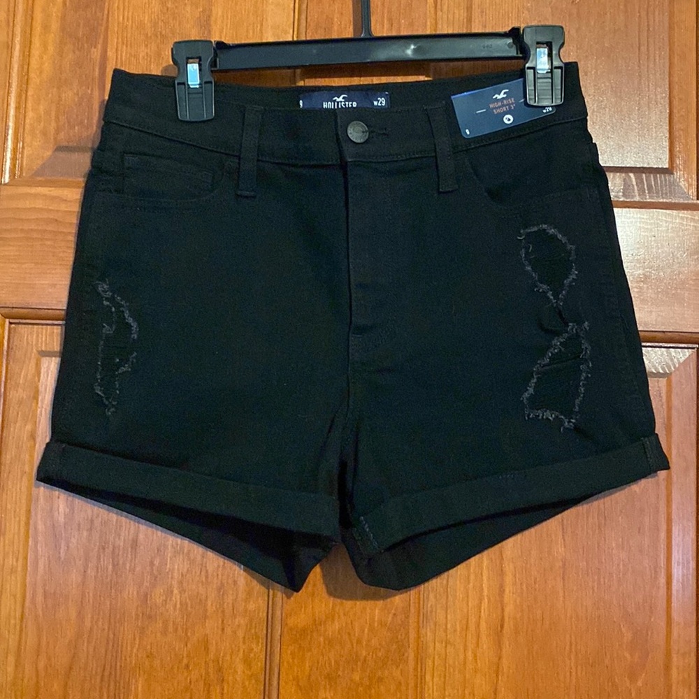 Hollister Black High-Rise Jean Shorts 3”